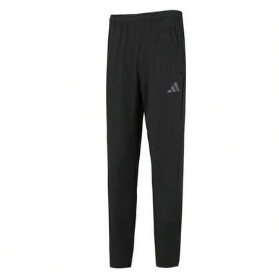 Adidas TR-ES+ BL 男士直筒裤，AEROREADY 梭织面料运动训练裤，透气舒适，适合运动、跑步、通勤，IB8147