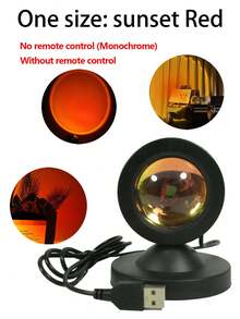 1 件 RGB 日落灯带遥控器，LED 日落氛围灯 - 营造温馨氛围，情侣约会，氛围灯，INS 摄影，造型灯，卧室日落灯，床头投影台灯，日落黄昏灯，USB 接口房间装饰节日礼物，万圣节，圣诞节，情人节，生日派对礼物