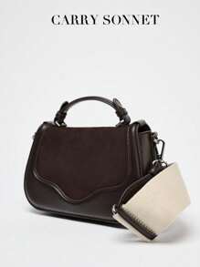 Classic Leather Satchel Bags For Women Big Crossbody Purse Chic Designer Top Handle Bag