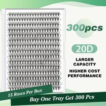 Lash Clusters 300pcs Individual Lashes 40D 0.07D Curl 9-18MIX DIY Eyelash Extension KEYYOU Large Tray Volume Soft&Amp;Natural Cluster Lashes(40D-0.07D,9-18MIX) - 20D-c-9-18MIX - View 2