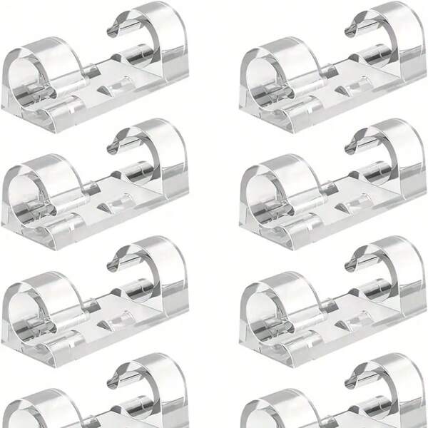 60 pièces de serre-câbles adhésifs, supports de câbles en plastique transparent avec un dos adhésif puissant, aucun perçage nécessaire pour la gestion des câbles au mur et sous le bureau, organisateurs de câbles pour le bureau à domicile et l'organisation des lignes électriques, supports de câbles pour les cordons, installation sans perçage, apparence élégante, serre-câbles durables