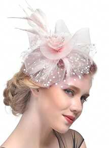 1 buc Fascinator cu pene, petrecere de ceai, elegante, Kentucky Derby, pălării, cutie de pilulă, cocktail, nuntă, mireasă, fascinatoare, bandă de susținere pentru femei și fete, cadou de ziua de naștere de Ziua Mamei, chestii școlare, elegant, toamnă