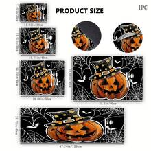 1 pieza Alfombrilla para barra de café, escurridor, alfombrilla de goma suave y absorbente a prueba de agua para secado de platos, con impresión de serie de Halloween con fantasma, calabaza y telaraña, para decoración de encimeras, restaurantes, cocina, mesa de comedor del patio, artículos del hogar
