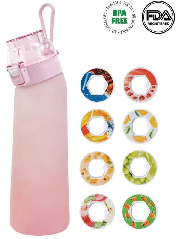1 pieza Botella de agua de 700 ML de Tritan con aroma, libre de azúcar, con sabor a fruta para beber talla grande agua