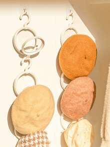 Hanging Hat Organizer, Hanging Rack Hooks Organizer Behind The Door For Home Use Wall Rack Hat Rack Door Back Coat Racks Travel Essentials Travel Accessories Vacation Summer Holiday Back To School - Multicolor - View 3