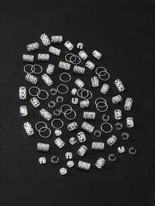 80pcs Gold-Color Dreadlocks Hair Rings Set Braiding Design Headwear Accessories Adjustable Hairband For Girl And Girls - Multicolor - View 4