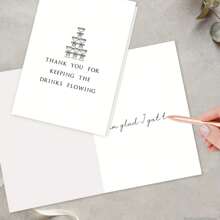 1pc Wedding Bartender Thank You Card - Personalized Appreciation For Service, Beverage Service Gratitude Note, English Greeting Card For Any Recipient