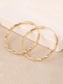 Pendientes de aro de cobre impresionantes - Circulares, adecuados para uso casual diario, diseño de moda e hipoalergénicos, accesorio duradero y versátil para cualquier ocasión