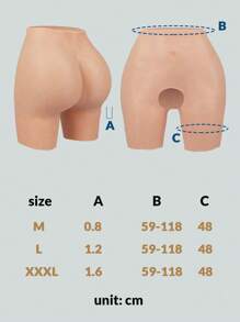 1pc Silicone Peach Butt, Fake Buttocks Silicone Crotchless Pants, Comfortable For Daily Wear, Obvious Enhancing Effect, Hip & Waist Shaping Device.