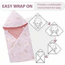 Couverture bébé multifonctionnelle avec capuche pour panier nouveau-né, double face 90*90CM