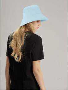 Unisex Reversible Bucket Hat For Beach And Fishing - Light Blue - View 10