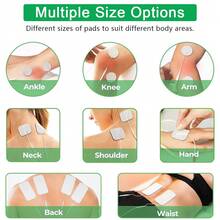 Parches de electrodos reutilizables y autoadhesivos premium para unidad TENS, compatibles con máquinas TENS/EMS para estimulación muscular. Utilizan conectores de cable de clavija de 2,0 mm y vienen disponibles en varios tamaños. - Multicolor - Ver 6