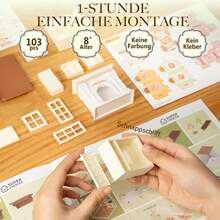 Rolife Super Creato LED Building Blocks For Adults,1:24 Toy Building Sets,Model Building Kits For Kids Ages 8+ ,DIY Miniature Dollhouse Kits For Adults,Hobbies For Women Men - Warm Dining Room - View 5