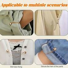 2/3/4/6/8/10/12pcs Magnetic Waist Cincher Clips, Adjustable T-Shirt Hem Clips, Perfect Fit, Metal Snap Buttons, Available In White/Gold/Black