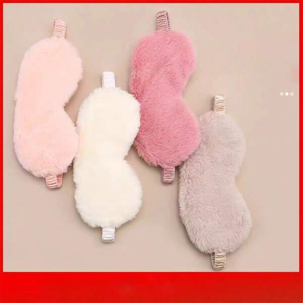 Antifaz de dormir de seda mullida, máscara para los ojos de conejo ajustable con banda elástica, apta para dormir, viajar, unisex para mujeres, hombres y niños