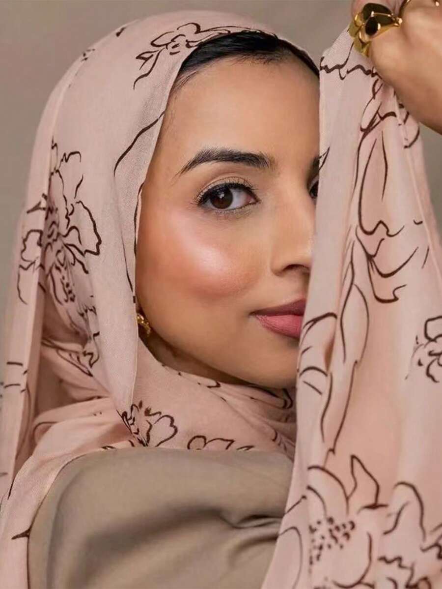 1pc Fashion New Chiffon Floral Print Scarf Shawl Wrap Headband - Multicolor - View 1