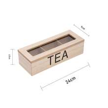 1 件木制茶包收纳盒，带分隔隔层和防尘盖 - 桌面收纳盒 - 彩色 - 查看 5
