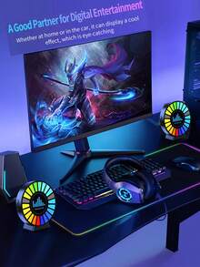 1pc RGB Sound Activated Rhythm Lamp, Car Atmosphere Lamp, Multicolor Music Sync Decorative Lamp With Multiple Modes, Desktop Sound Sensor LED Light, For Gaming, Party - Đèn đón - Xem 2