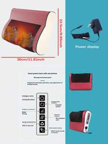 Masajeador multifuncional para el cuello y los hombros, una herramienta de amasado para la espalda y el escote del hogar, con múltiples funciones de masaje Adjustable Hot Compress (6 botones de masajes)