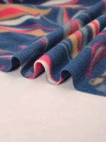1pc Floral Printed Polyester Casual Scarf, Winter