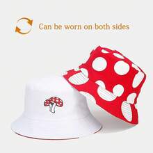 Unisex Reversible Bucket Hat For Beach And Fishing - Boho Bohemian Mushroom - View 3
