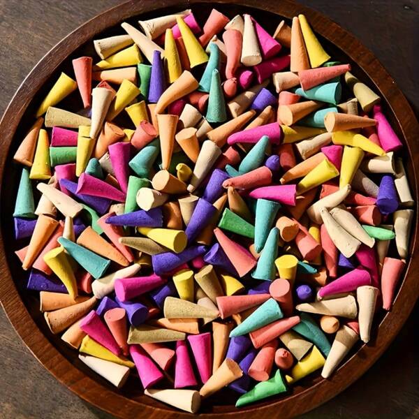 60/120/180/240pcs Premium Incense Cones, Sandalwood Aroma Incense Sticks For Meditation, Yoga, Home Decor, Bedroom, Office, Aromatherapy, Air Purifying, Suitable For Festivals And Celebrations