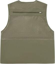 Men's Mesh Breathable Openwork Camouflage Journalist Photographer Fishing Vest Waistcoat CoatChristmas FW4R - Light Khaki - 查看 7