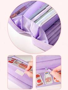 Large Capacity Transparent Pencil Case - Multifunctional Oxford Cloth Stationery Storage Bag With Zipper, Portable Cosmetic Organizer Pouch, Suitable For Office And School Supplies, Pencil Case, Backpack, Back To School Season - Multicolor - View 9