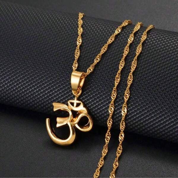 1pc African Symbol Small Yoga Charm Necklace Pendant For Women Girl, Hindoo Hindu Buddhist OM India Religion