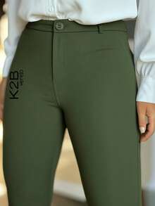 K2b Pants 24h Shipping Black With Back Pocket Riding Thick High Level Fabric IMMEDIATE SHIPPING - 苔綠色 - 查看 2