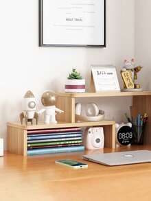 1PCScalable Long And Short Desktop Layered Storage Desk With A Simple Multifunctional Small Storage Rack And An Elevated Shelf - Multicolor - View 11