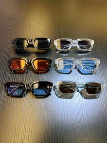 1 pieza/6 piezas Gafas de mujer de montura pequeña y cuadrada vintage, un accesorio polivalente para fotografías, casual, apto para fiestas, uso diario, viajes y ocasiones festivas - Multicolor - Ver 11