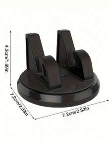 360° Rotatable Car Dashboard Phone Holder, Multifunctional Disc-Type Phone Mount, Adhesive Navigation Bracket, Rotatable ABS Instrument Panel Stand - Black - View 4