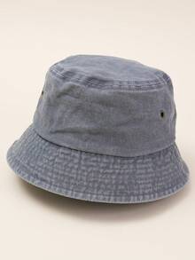 1pc Unisex Vintage Washed Bucket Hat, Plain Color Casual Sun Hat Suitable For Hiking & Vacation - Hat - View 13