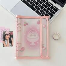 1pc Fashionable Cat & Cloud Design A5 Ring Binder With Loose Leaf Pages, K-Pop Idol Photo Album, Instant Film 4 Slots Card Holder School Supplies, Back To School - Multicolor - View 20