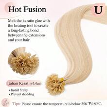 U Tip Hair Extensions Human Hair Pre Bonded Extensions Keratin Fusion Extensions K Tip Hair Extensions Real Human Hair Silky Straight Natural 50g 100 Stands 14" Ash Blonde Mix Bleach Blonde01 - 14 inch - Xem 4