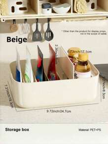 Removable Compartment Storage Box, Desktop Organizer Box, Household Living Room Kitchen Spice/Tea Bag Storage Basket, Divided Organizing Box, Multi-Purpose Storage Box, Suitable For Back To School, Dorms