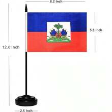 TLL  12 Pack Haiti Desk Flags Set Haitian Small Mini Table Office Miniature Desktop Flag Home Office DecorationTLL
