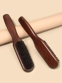Boar Bristle Slick Back Hair Brush - Soft/Medium Smoothing Hairbrush To Style, Polish, & Lay Hair Down Flat To Create A Sleek Frizz Free Hairstyle For Women And Men - Wooden Handle, Back To School, Travel Holiday Essentials, For Women, Brush, Detangling Brush, Ball Brush, Mini Hair Brush Set, Wooden Comb, Slick Back Brush, Hairbrush, Edge Brush Hair Comb, Hair Brush Set, Brush, Hair Brush, Barber, Hairdressing Equipment, Hair Brush, Brush Hair Brush Set, Comb Hair, Comb For Curls, Detangling Brush, Hair Brush For Women, Barbershop, Hairdressing Equipment