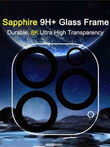 ZYONS [6 Packs] Camera Lens Protective Film Compatible With IPhone 16e 16 Pro Max Compatible With IPhone 15 Pro Max 14Promax Compatible With IPhone 14 Pro 13 15 Plus Accessories Camera Screen Cover 9H Glass Unbreakable Protective Case - Black - View 5