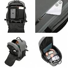 Ryanair Cabin Backpack 40x20x25cm (20L) | Waterproof Travel Backpack | Durable Carry-On | Hiking Backpack | School | Work - Green/Pink/Black/Navy/Grey/Beige - 灰色 - 查看 7