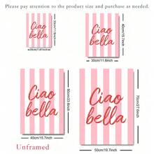 1 件 Ciao Bella 海报装饰、墙壁艺术、少女房间装饰、可爱墙壁艺术、粉色复古海报、墙壁装饰海报、墙壁帆布装饰、卧室客厅的理想礼物 - 彩色 - 查看 2