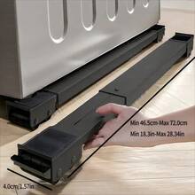 1 Pair Expandable Mobile Base Stand With Heavy Duty Metal Casters For Washing Machine, Dryer And Furniture, Easy To Move And Flexible Adjustment To Fit Various Households - Multicolor - View 2