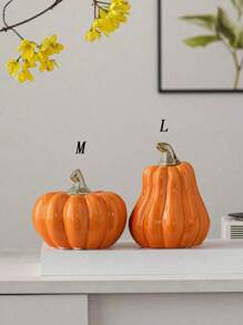 1pc Pumpkin Shaped Ceramic Decoration Piece, Minimalist & Modern, Suitable For Desk, Office, Home Decor, Essential Halloween Decoration & Gift