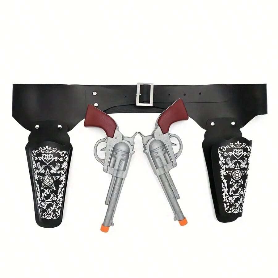 1 Set Adult Western Cowboy Costume - Includes Revolver Pistol, Belt (Bullets Not Included) - Perfect For Halloween, Carnival And Western-Themed Parties - Multicolor - View 1