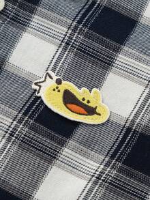 Balabala Boys Plaid Flannel Shirt 2025 New Thick Cozy Jacket - Black and White - View 4