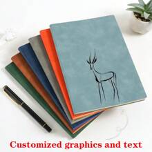 1 pieza Cuaderno de piel personalizado A5, libreta de negocios minimalista, libro de notas con cubierta suave y delicada para oficina, reuniones y notas, útiles escolares, vuelta al cole
