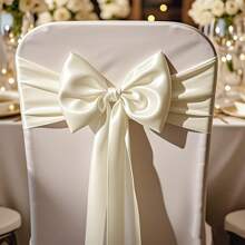 20pcs Satin Chair Sash Bows, 7" X 108", Universal Chair Covers Suitable For Weddings, Engagements, Parties, Banquets, Birthdays, Baby Showers, Christmas, Thanksgiving, Graduations And Other Celebrations. Ideal For Wedding Receptions, Banquets, Parties, Birthday Celebrations, Baby Showers, Graduation Ceremonies, Event Decorations