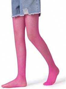 Henwarry Girls Sparkle Fishnet Stockings Children's High Waist Tights Rhinestone Hollow Out Party Pantyhose