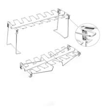 户外便携式折叠烧烤架和烤盘，可折叠鸡腿架烧烤工具 - 銀色 - 查看 3